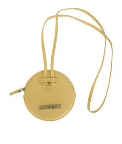 Jacquemus Pitchou Round Coin Purse, Leather, Yellow, MIS, DB, 3*